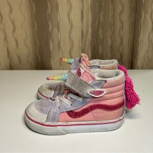 Vans Sk8-Hi Unicorn Re-issue Pink Rainbow Girls Toddler 8 Sneakers